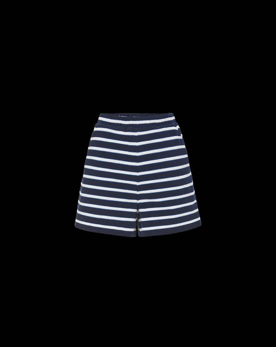 Tijana Terrycloth Short in Marine/Off-White/Blue Surf