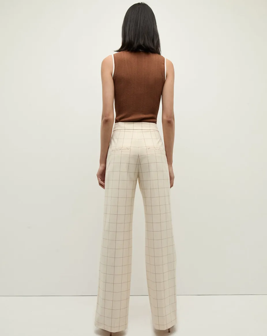 Tonelli Plaid Pant in Ecru/Deep Ochre