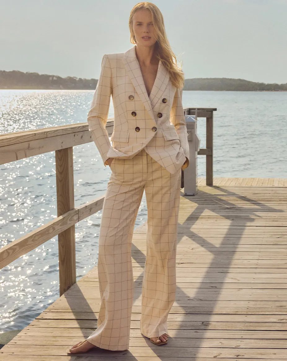 Tonelli Plaid Pant in Ecru/Deep Ochre
