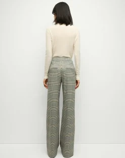 Tonelli Plaid Pant in Ecru/Green Multi