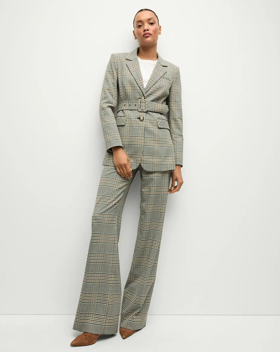 Tonelli Plaid Pant in Ecru/Green Multi