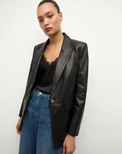 Vega Leather Dickey Jacket in Black