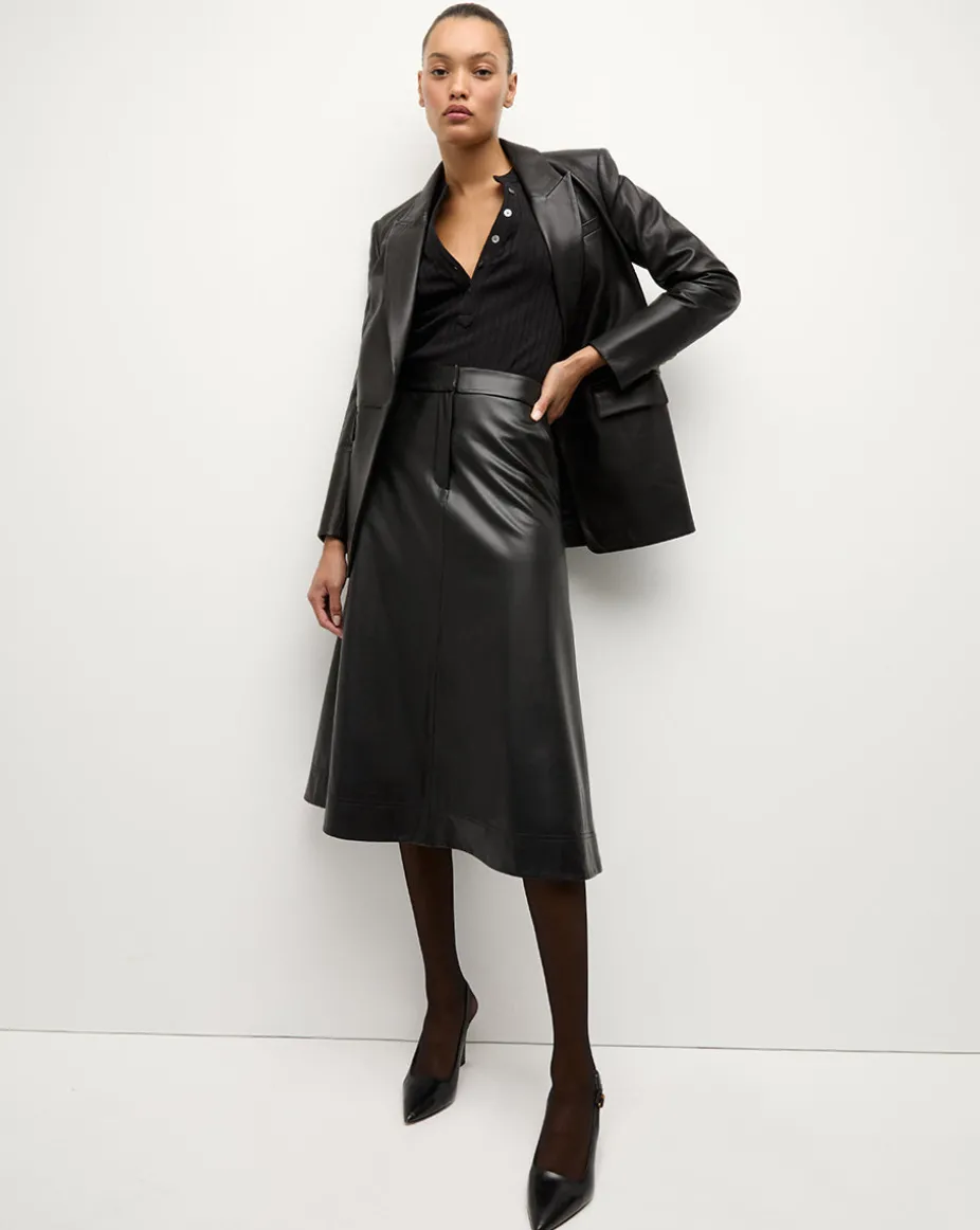 Vega Leather Dickey Jacket in Black