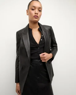 Vega Leather Dickey Jacket in Black