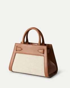 Veronica Beard Canvas Dash Bag in Linen & Tan