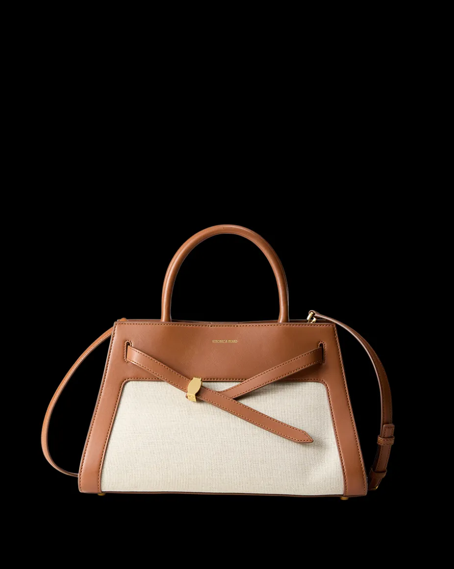 Veronica Beard Canvas Dash Bag in Linen & Tan