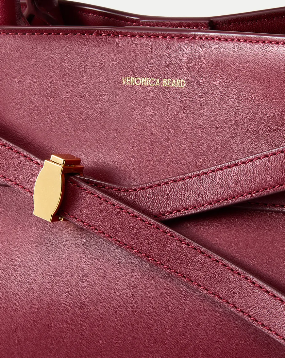Veronica Beard Dash Bag in Burgundy Leather