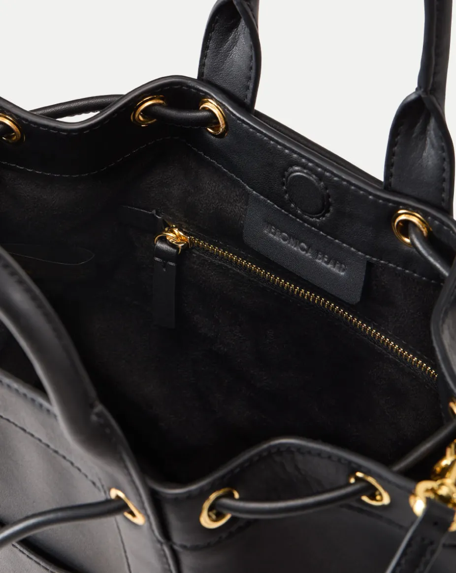 Veronica Beard Goody Bag in Black Leather