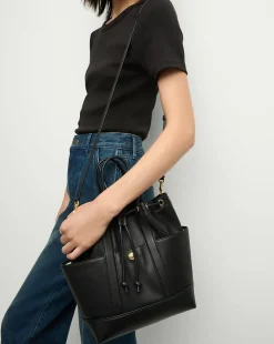 Veronica Beard Goody Bag in Black Leather