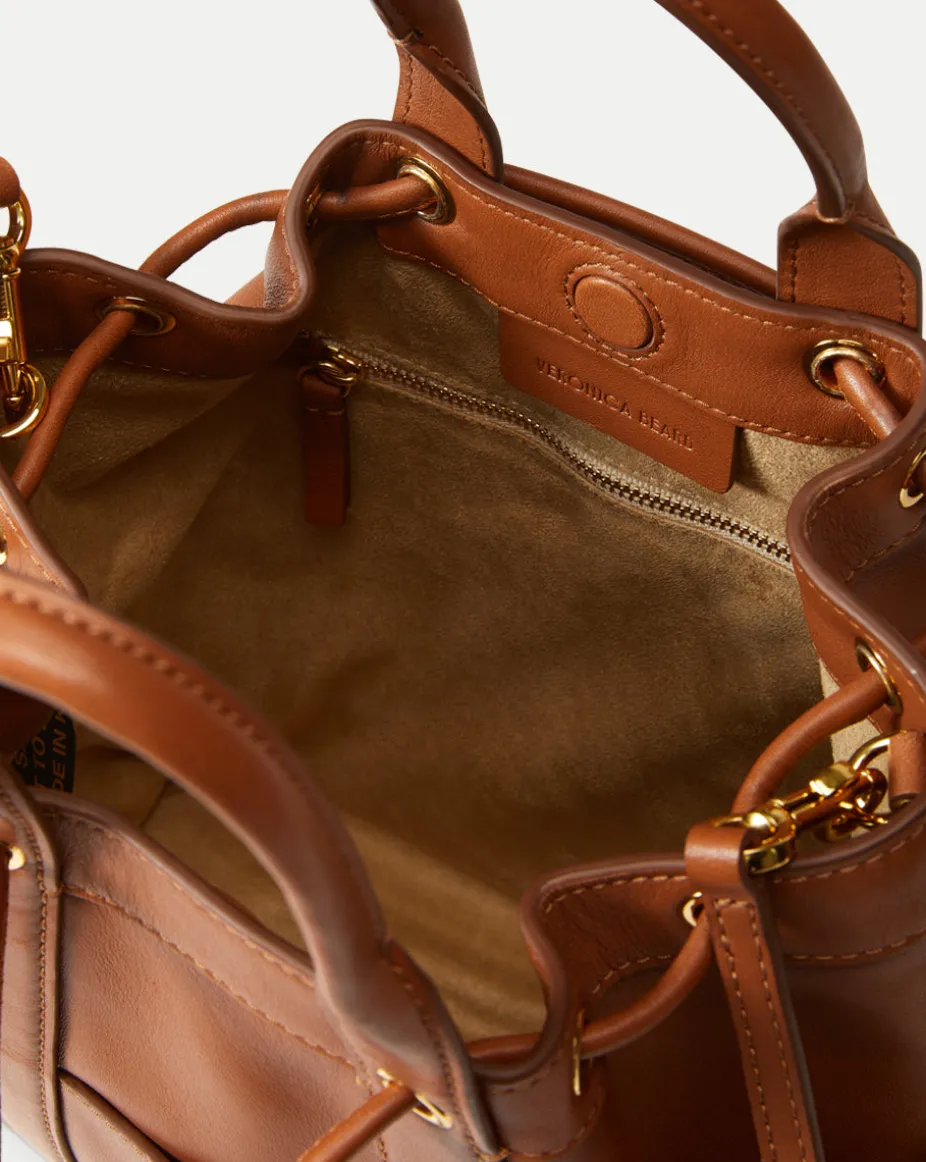 Veronica Beard Goody Bag in Tan Leather