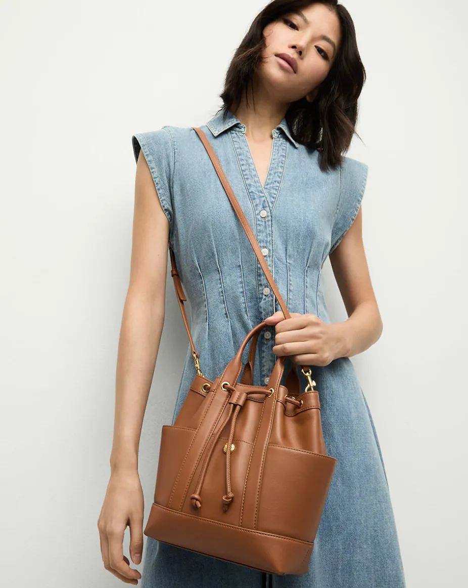 Veronica Beard Goody Bag in Tan Leather