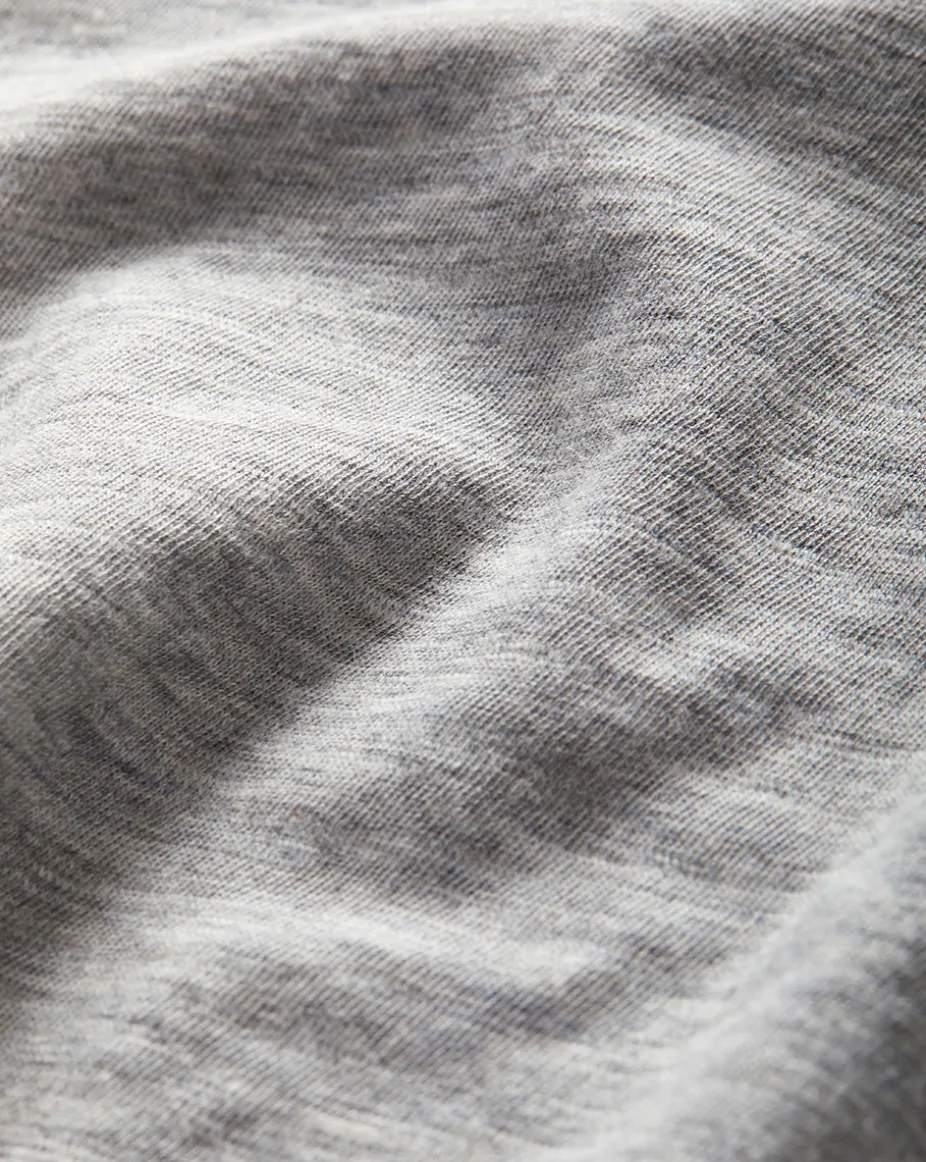 Waldorf Ruched-Sleeve Tee in Heather Grey